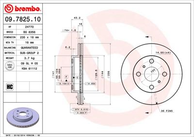 Bremsscheibe BREMBO 09.7825.10 | Sofort lieferbar & Fachberatung